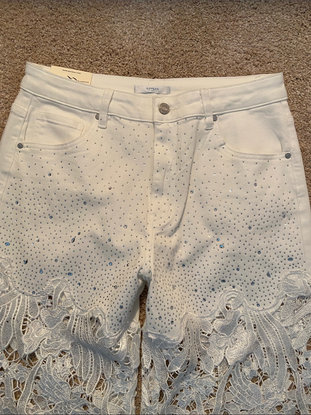 Bayeas Rhinestone And Lace Jeans II - Picture 2 of 8